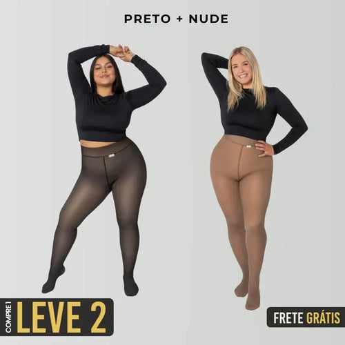 (COMPRE 1 LEVE 2) Meia-calça Peluciada de Lã Translúcida