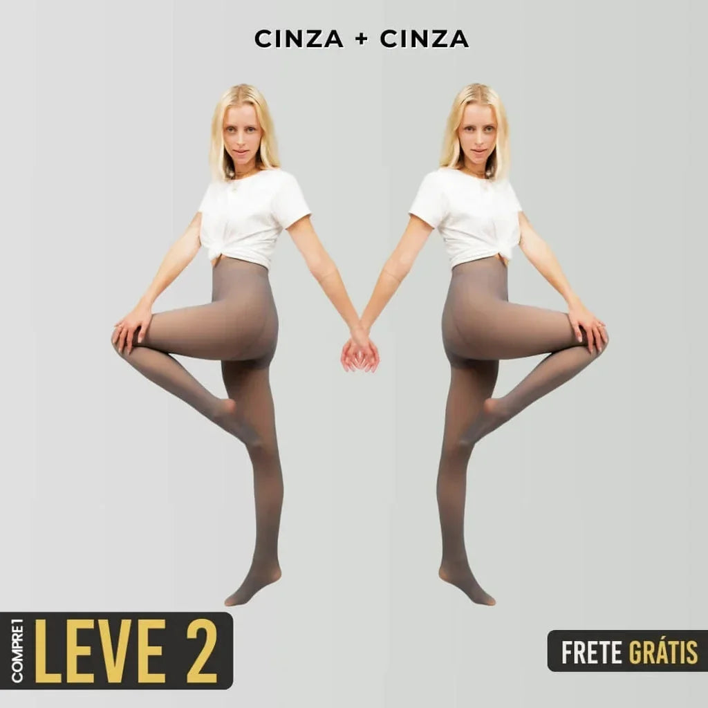(COMPRE 1 LEVE 2) Meia-calça Peluciada de Lã Translúcida
