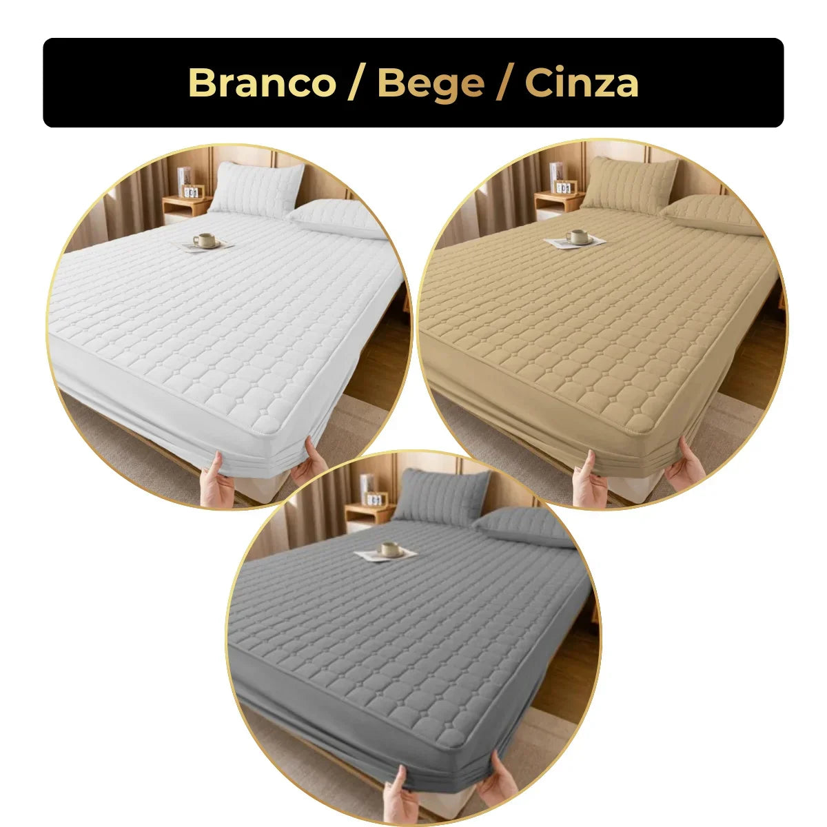 (PAGUE 1 LEVE 3) Prime Soft™ - kit Jogo de Cama Impermeável com Capa e 3 Fronhas + Brindes